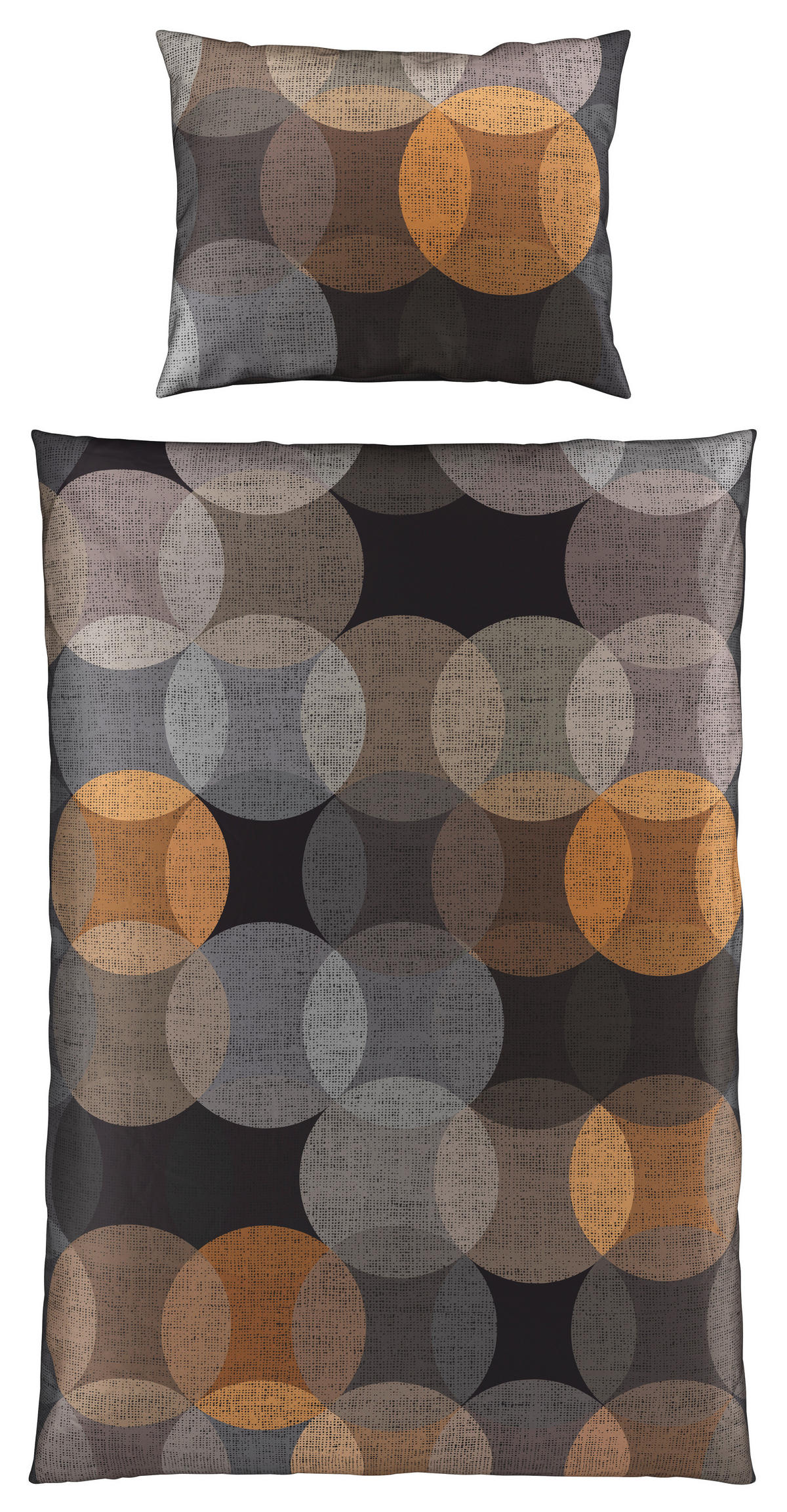 WENDEBETTWÄSCHE NEUVAC Satin 140/200 cm  - Anthrazit, Basics, Textil (140/200cm) - Novel
