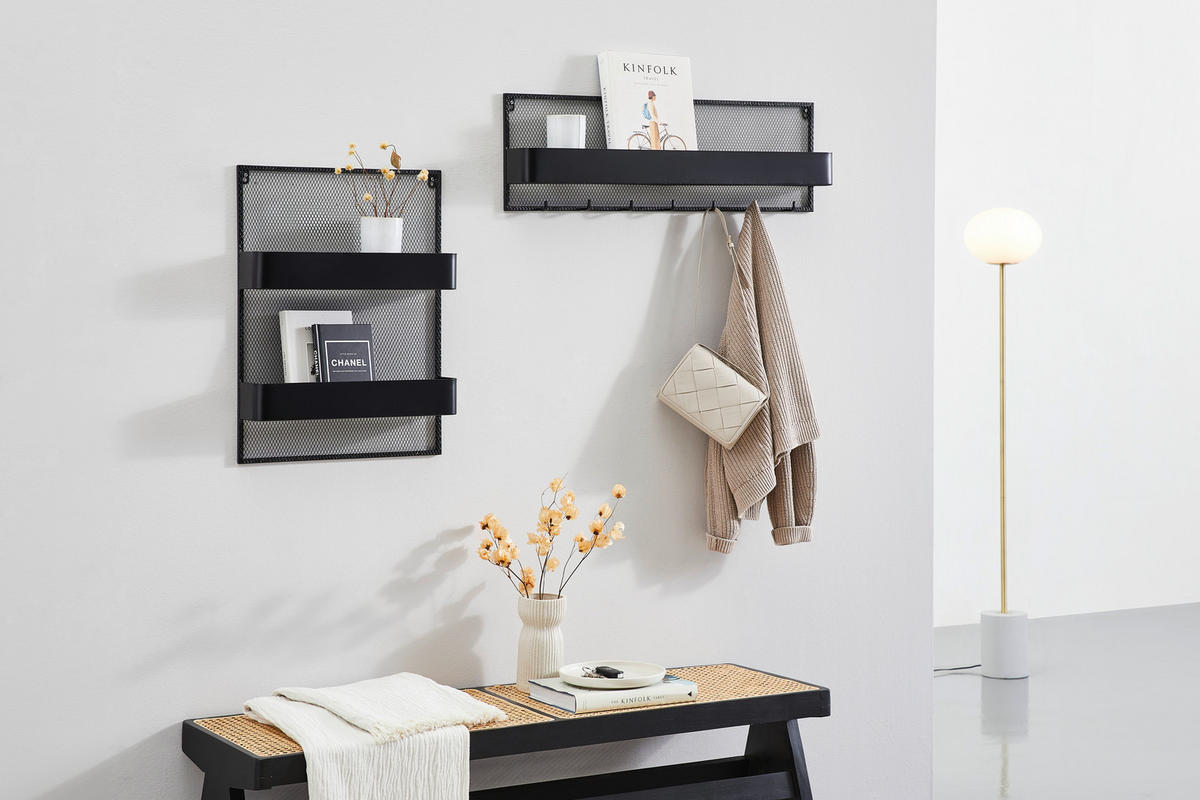 WANDREGAL 45/10/60 cm  - Schwarz, Design, Metall (45/10/60cm) - MID.YOU