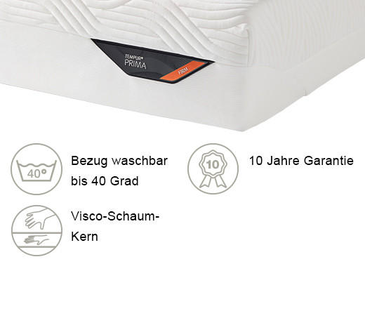 MATRATZE 180/200 cm Höhe ca. 21 cm  - Weiß, Basics, Textil (180/200cm) - Tempur