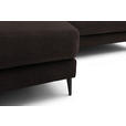 ECKSOFA  in Flachgewebe Mokka  177/253 cm  - Schwarz/Mokka, Design, Textil/Metall (177/253cm) - Dieter Knoll
