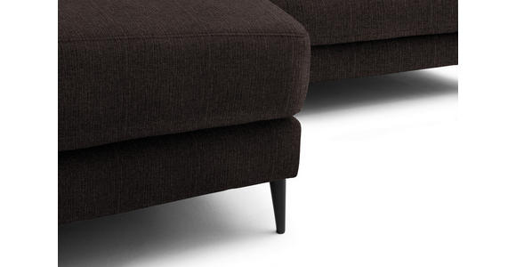ECKSOFA  in Flachgewebe Mokka  177/253 cm  - Schwarz/Mokka, Design, Textil/Metall (177/253cm) - Dieter Knoll