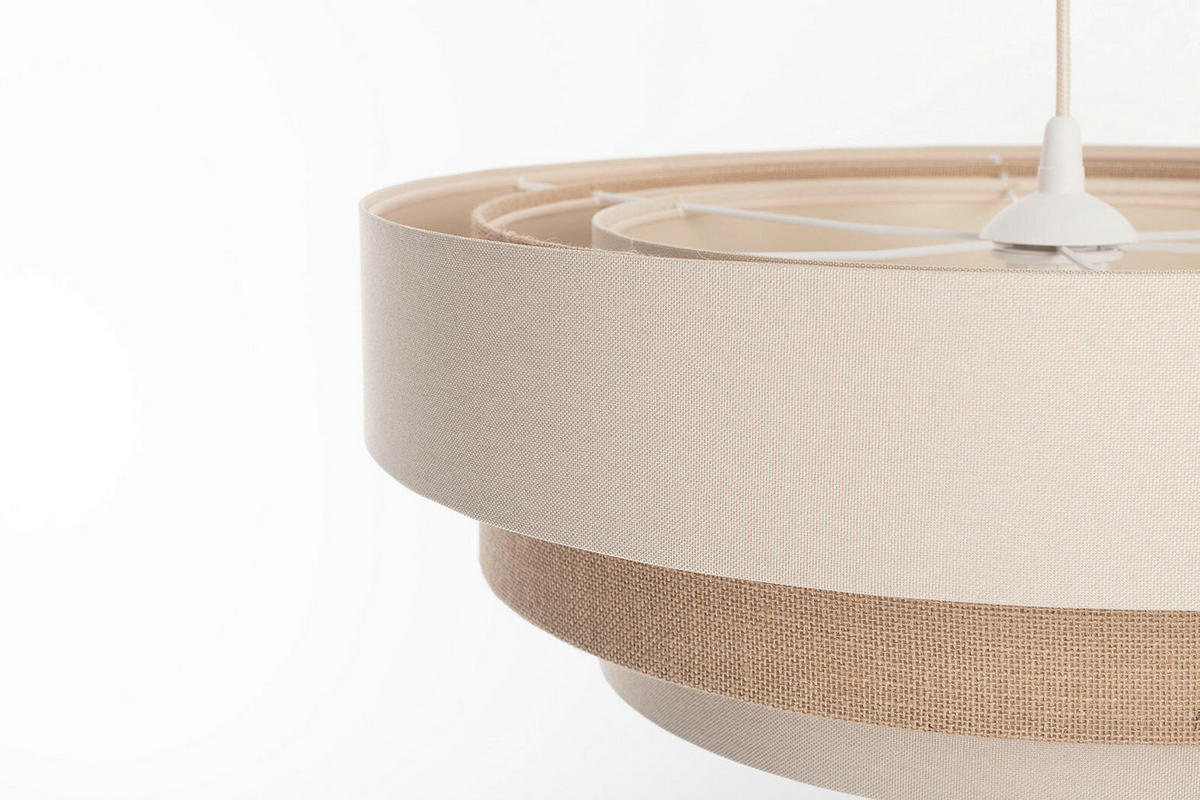 HÄNGELEUCHTE Boho 60/89 cm   - Beige/Karamell, Design, Kunststoff/Textil (60/89cm)