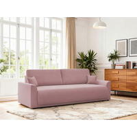SCHLAFSOFA KIMMY Struktur Rosa  inkl. Zierkissen, Rückenkissen, Bettkasten  - Schwarz/Rosa, Design, Kunststoff/Textil (234/90/103cm) - P & B
