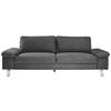 3-SITZER-SOFA Mikrofaser Anthrazit  - Chromfarben/Anthrazit, Design, Textil/Metall (234/86/97cm) - Hom`in