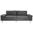 3-SITZER-SOFA Mikrofaser Anthrazit  - Chromfarben/Anthrazit, Design, Textil/Metall (234/86/97cm) - Hom`in