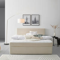 BOXBETT 200/200 cm,  in Beige,  - Beige, MODERN, Holz/Textil (200/200cm) - MID.YOU