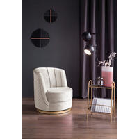 SESSEL in Samt Beige  - Beige/Goldfarben, MODERN, Textil/Metall (68/77/57cm) - Livetastic
