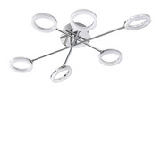 LED-DECKENLEUCHTE - Chromfarben, Design, Kunststoff/Metall (76/15/13cm) - Novel