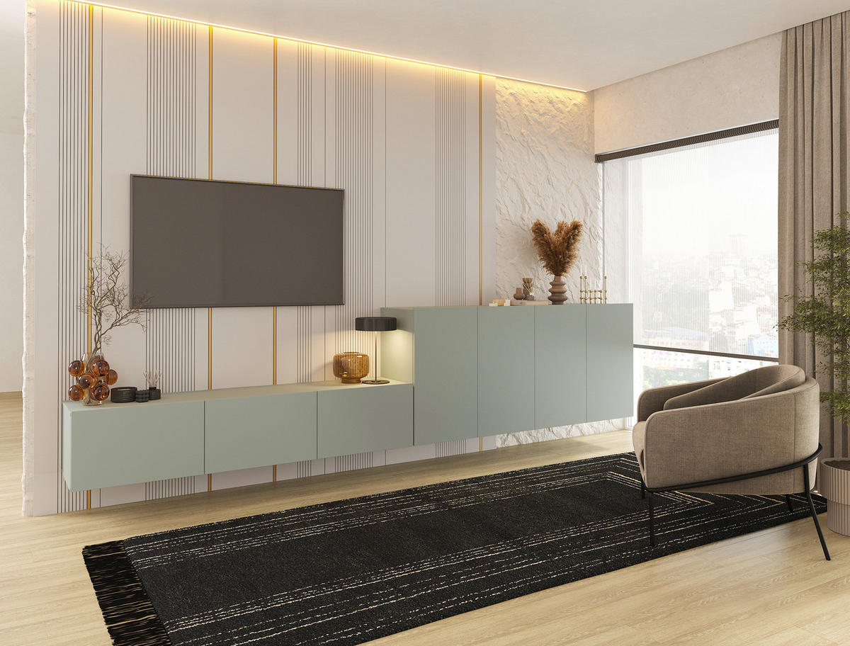 SIDEBOARD 180/80/42 cm  in Grün  - Grün, Design, Holzwerkstoff (180/80/42cm) - Hom`in