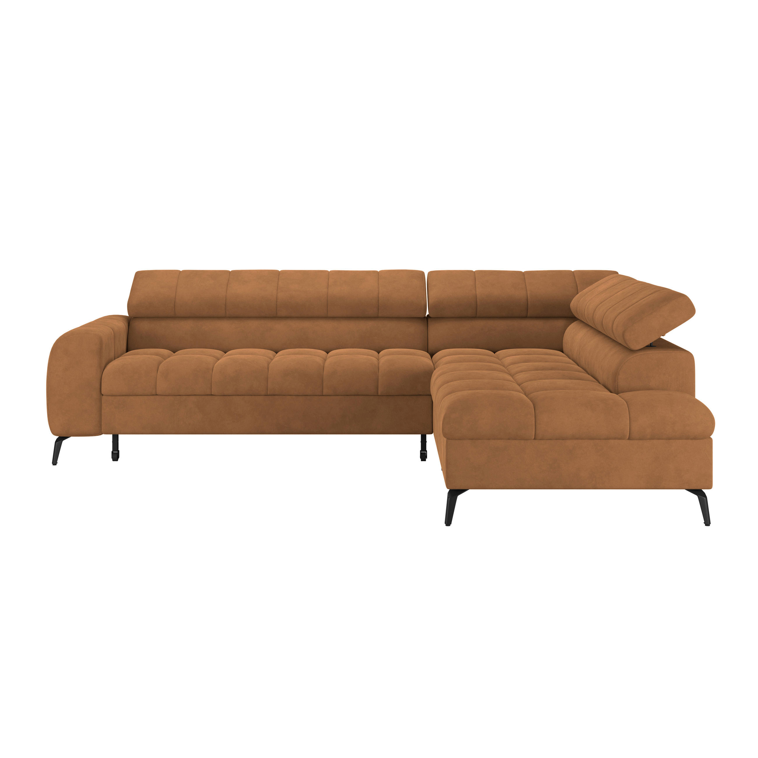 ECKSOFA Braun  - Schwarz/Braun, Trend, Kunststoff/Textil (261/203cm) - Livetastic