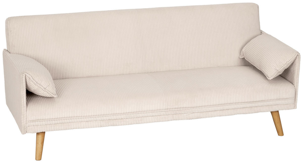 SCHLAFSOFA in Textil Creme  - Creme/Naturfarben, Design, Holz/Textil (193/81/92cm) - Livetastic