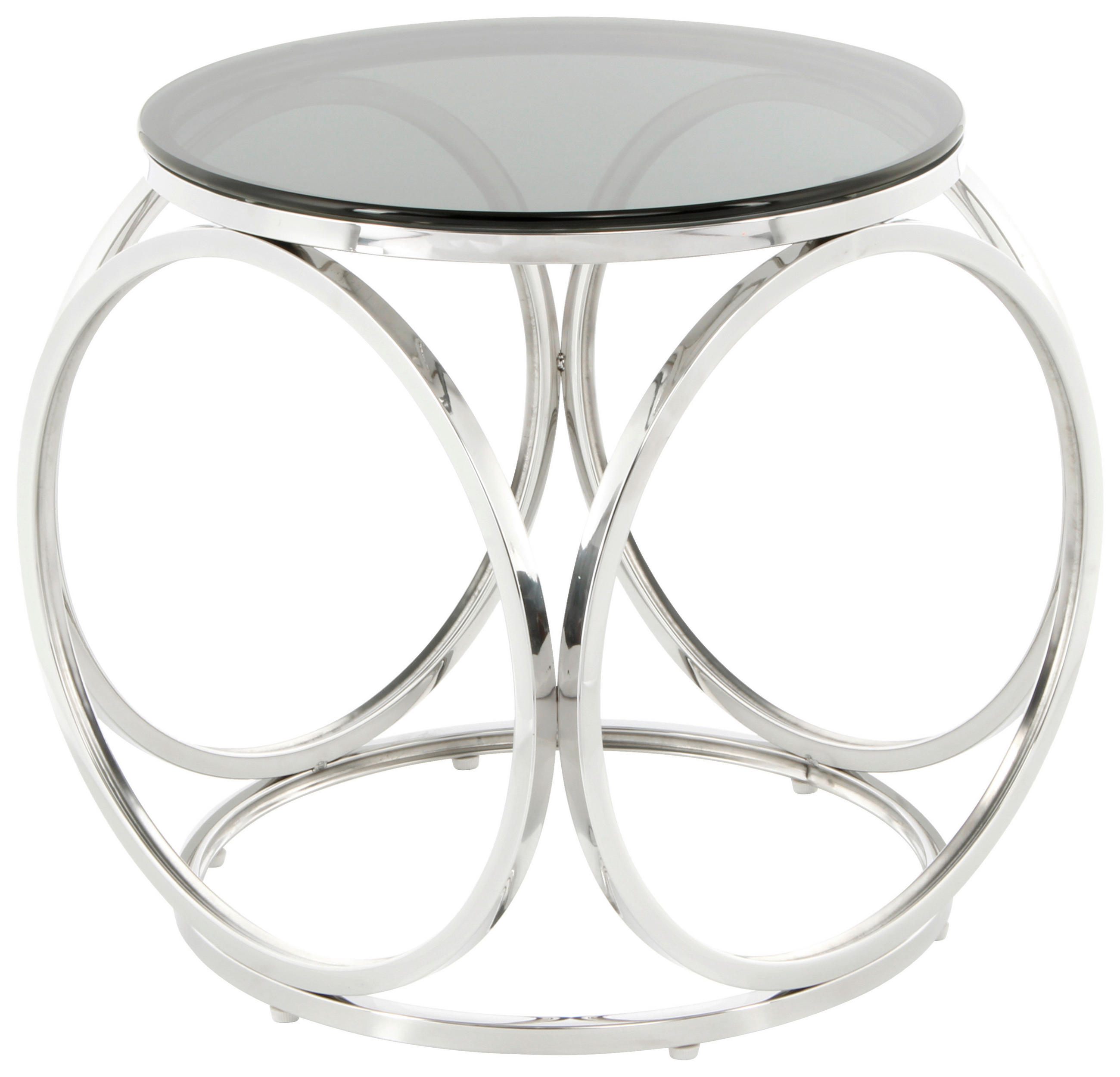 BEISTELLTISCH in Metall, Glas  - Silberfarben/Roségold, Design, Glas/Metall (40/42cm) - Kayoom
