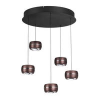 ZÁVESNÉ LED SVIETIDLO, 52,5/180 cm  - hnedá, Basics, kov/sklo (52,5/180cm) - Dieter Knoll