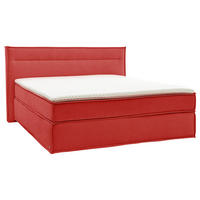 BOXSPRINGBETT 200/200 cm,  in Rot, Topper, H2 + H4 = mittel + sehr fest  - Rot/Schwarz, Design, Textil (200/200cm) - Musterring