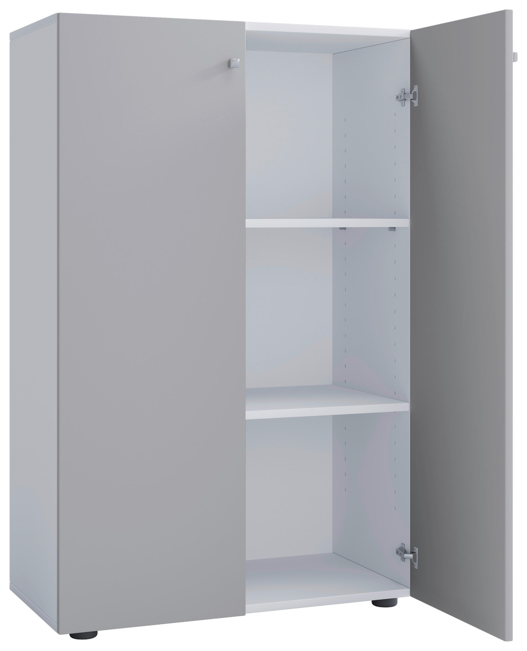 SCHUHSCHRANK Lona  in 70/110/39 cm  - Weiss/Silberfarben, Design, Holzwerkstoff/Kunststoff (70/110/39cm) - MID.YOU