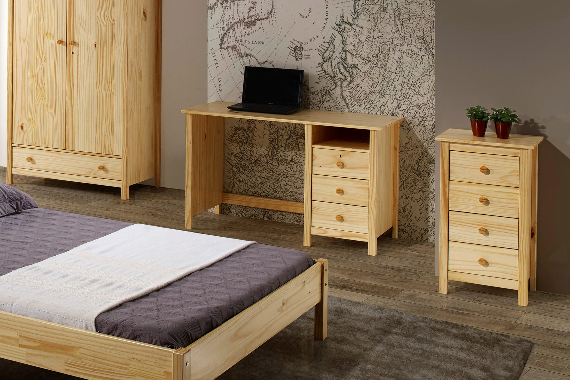 KOMMODE  in 46/80/35 cm  - Naturfarben, Natur, Holz (46/80/35cm) - Livetastic