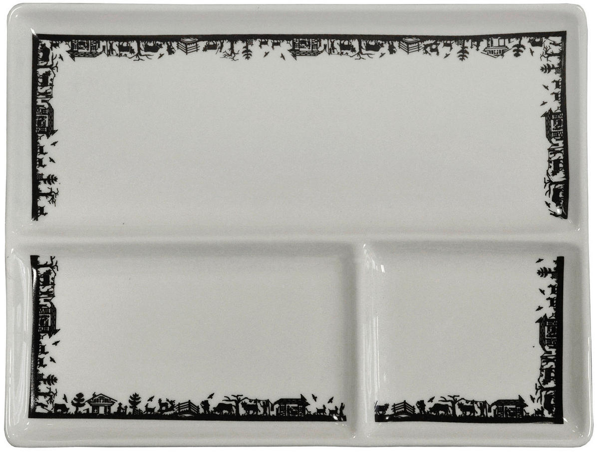 FONDUETELLER Heidi Cheese Line: Alpen  - Weiss/Schwarz, Basics, Keramik (21/27/4cm) - Heidi Cheese Line