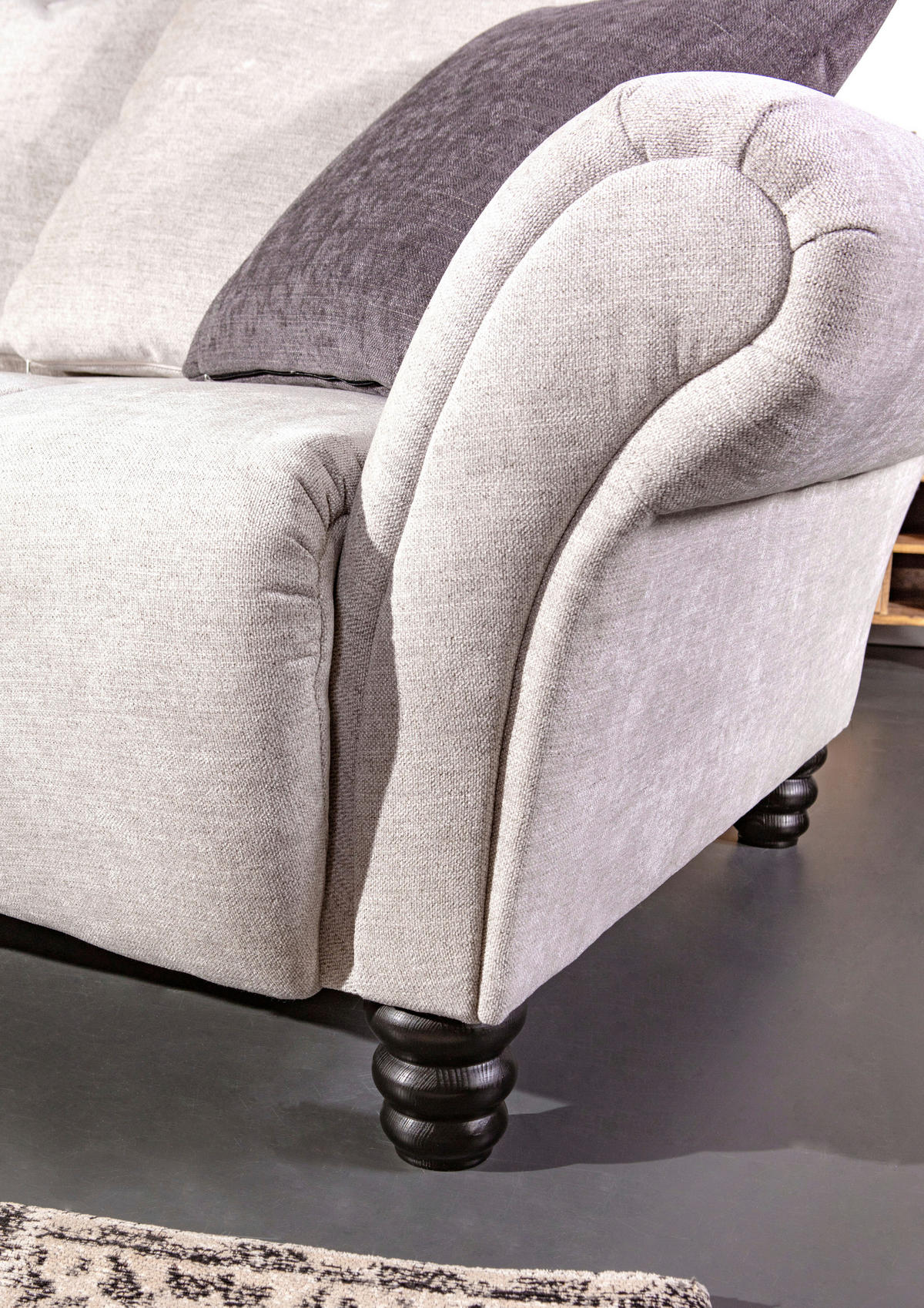 BIGSOFA in Flachgewebe Anthrazit, Beige  - Anthrazit/Beige, Konventionell, Holz/Textil (290/78/115cm) - Carryhome