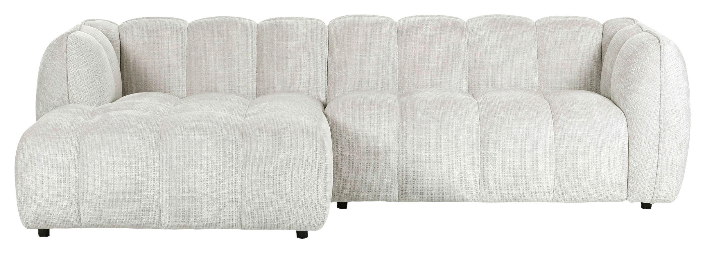 ECKSOFA in Chenille Creme  - Creme/Schwarz, Konventionell, Kunststoff/Textil (172/272cm) - Carryhome