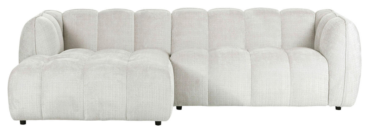 ECKSOFA in Chenille Creme  172/272 cm  - Creme/Schwarz, KONVENTIONELL, Kunststoff/Textil (172/272cm) - Carryhome