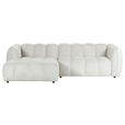 ECKSOFA in Chenille Creme  172/265 cm  - Creme/Schwarz, KONVENTIONELL, Kunststoff/Textil (172/265cm) - Carryhome