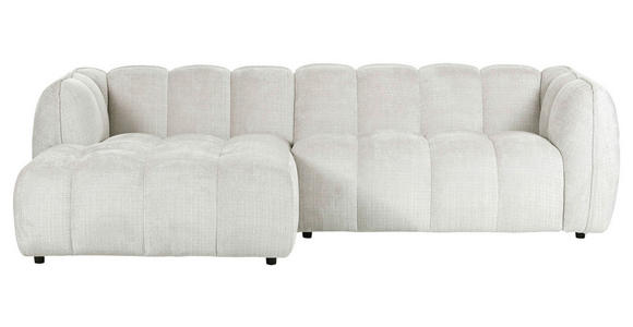 ECKSOFA in Chenille Creme  172/265 cm  - Creme/Schwarz, KONVENTIONELL, Kunststoff/Textil (172/265cm) - Carryhome