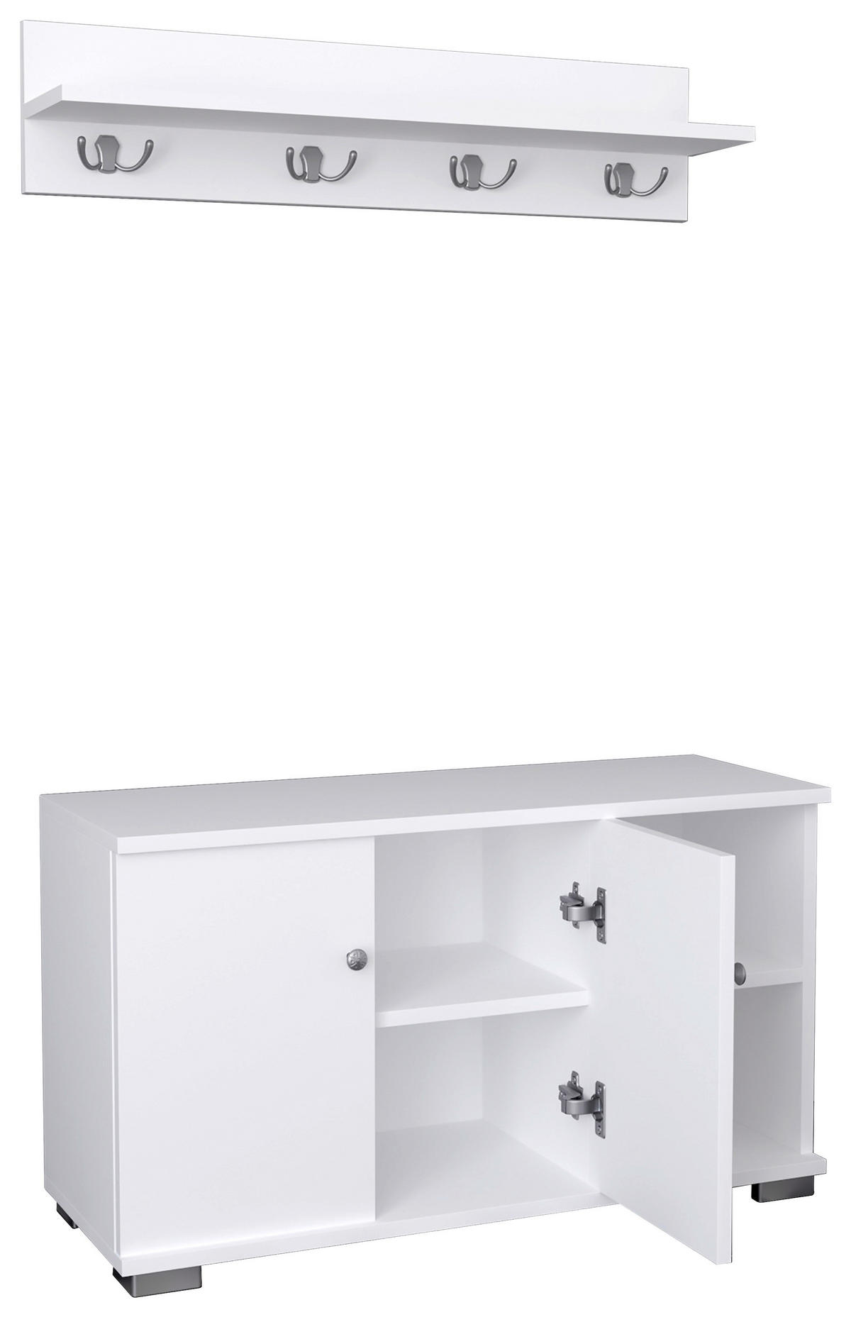 GARDEROBE 2-teilig  in 90/82/33 cm  - Weiß, MODERN, Holzwerkstoff (90/82/33cm) - MID.YOU