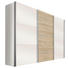 SCHWEBETÜRENSCHRANK in Eichefarben, Weiß - Eichefarben/Alufarben, Design, Holzwerkstoff/Metall (300/236/68cm) - Hom`in SCHWEBETÜRENSCHRANK in Eichefarben, Weiß - Eichefarben/Alufarben, Design, Holzwerkstoff/Metall (300/236/68cm) - Hom`in