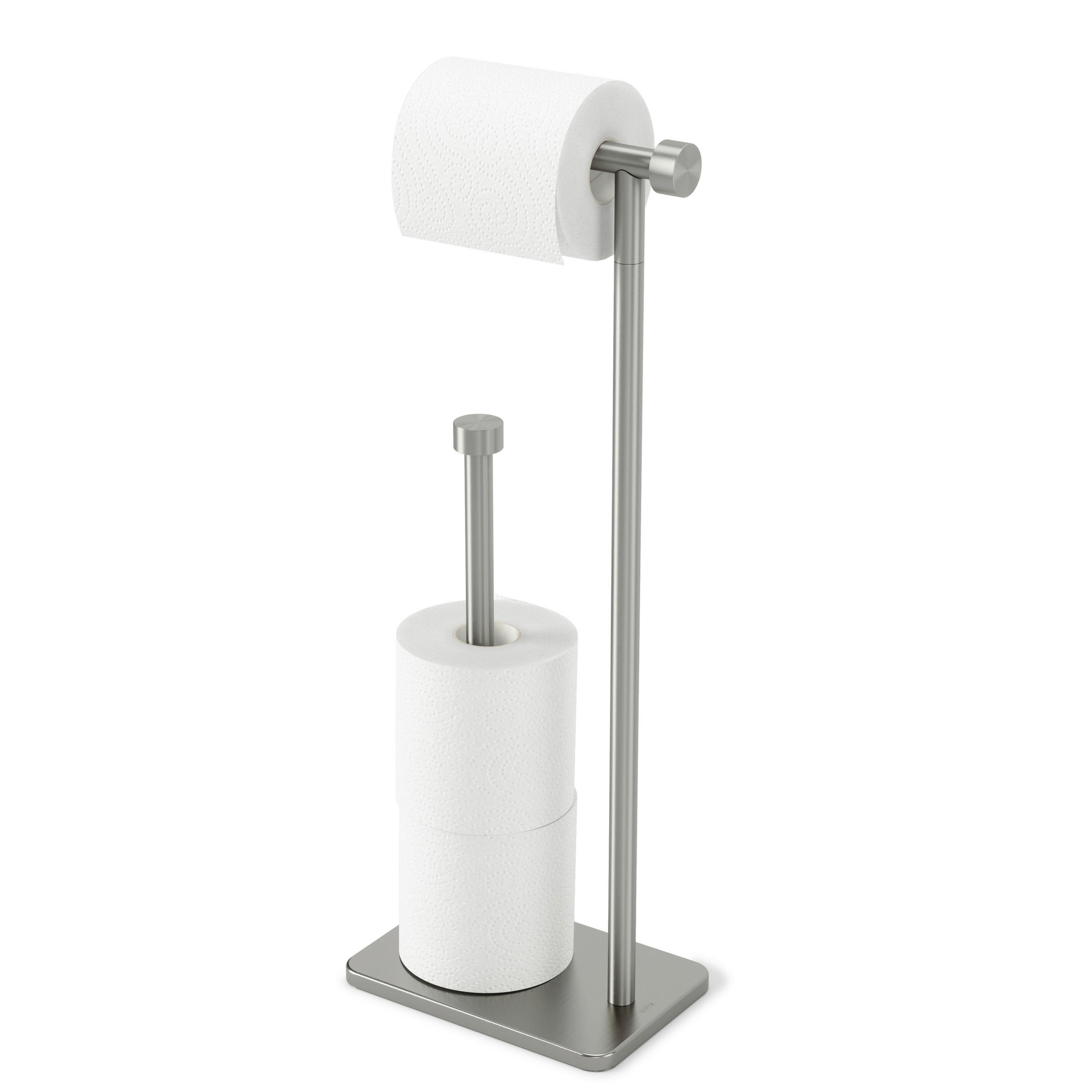 TOILETTENPAPIERHALTER  in Metall, Stein CAPPA  - Nickelfarben, KONVENTIONELL, Stein/Metall (12/52/20cm) - Umbra