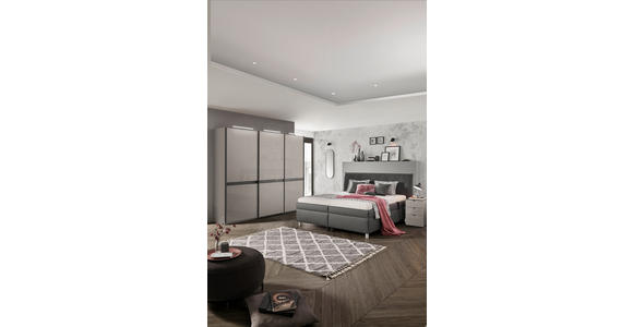 POLSTERBETT 180/200 cm in Anthrazit - Anthrazit/Silberfarben, KONVENTIONELL, Holz/Textil (180/200cm) - Esposa