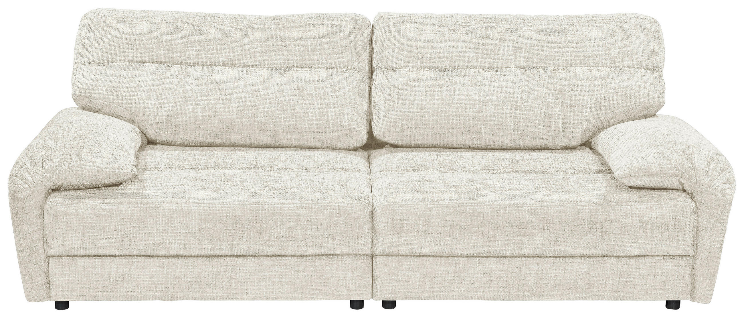 3-SITZER-SOFA Webstoff Beige  - Beige/Schwarz, KONVENTIONELL, Kunststoff/Textil (256/95/112cm) - MID.YOU