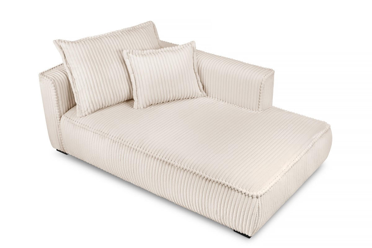 RÉCAMIERE Creme Cord  - Creme/Schwarz, Design, Holz/Textil (207/75/121cm) - MID.YOU
