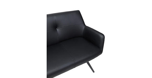SITZBANK 200/87/65 cm in Schwarz - Schwarz, Design, Leder/Metall (200/87/65cm) - Novel