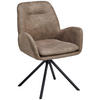 ARMLEHNSTUHL  Sitzfläche 360° drehbar, inklusive Armlehnen Webstoff  - Schwarz/Braun, Basics, Textil/Metall (60.5/88/62cm) - MID.YOU