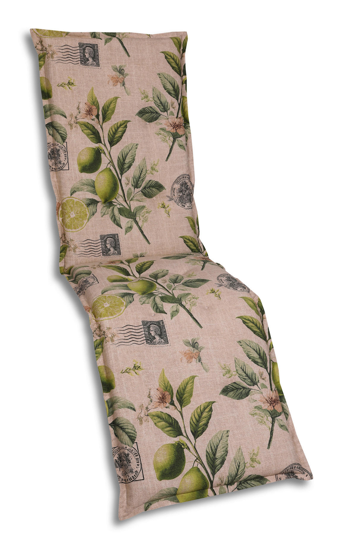 RELAXSESSELAUFLAGE Zitronen  - Sandfarben/Gelb, Basics, Textil (50/7/170cm)