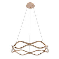 LED-PENDELLEUCHTE Vave 50/50/100 cm  - Weiß/Bronzefarben, Design, Kunststoff/Metall (50/50/100cm)