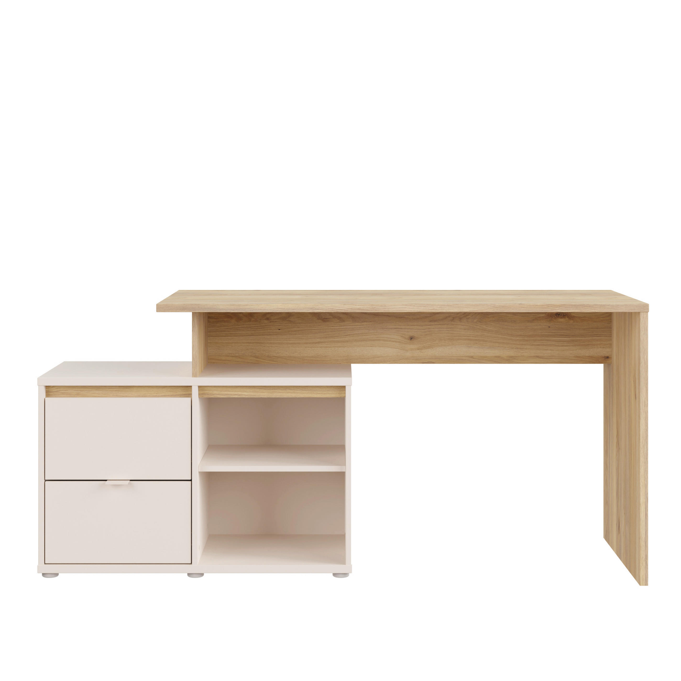 Masă De Scris, metal, plastic, material pe bază de lemn - culoare lemn stejar/nisipiu, Basics, plastic/metal (163,2/74,9/60cm) - Xora