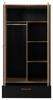 KLEIDERSCHRANK 2-türig Eiche Artisan  - Kastanienfarben/Schwarz, MODERN, Leder/Holzwerkstoff (102/200/60cm) - MID.YOU