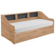 AUSZIEHBETT 90-180/200 cm  in Dunkelgrau, Eiche Artisan  - Dunkelgrau/Buchefarben, KONVENTIONELL, Holzwerkstoff (90-180/200cm) - Carryhome