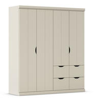KLEIDERSCHRANK 181/203/56 cm 4-türig Champagner  - Champagner, Basics, Holzwerkstoff (181/203/56cm) - Rauch Möbel