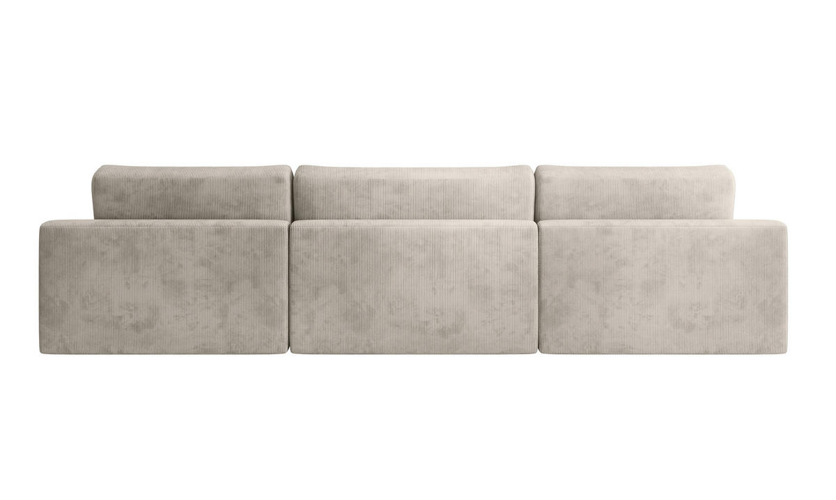 WOHNLANDSCHAFT CHALLENGE Creme Cord  - Creme/Schwarz, MODERN, Kunststoff/Textil (168/333/168cm) - Trendmanufaktur