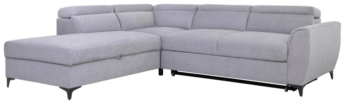SAROKKANAPÉ textil szürke  - fekete/szürke, Konventionell, textil/fém (217/255cm) - MID.YOU