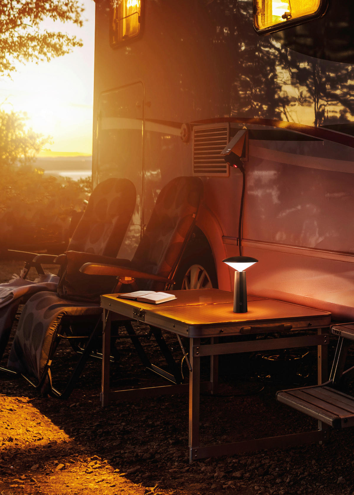 AKKU-TISCHLEUCHTE Pinto 13,9/21 cm  - Schwarz, Design, Kunststoff (13,9/21cm) - Schöner Wohnen