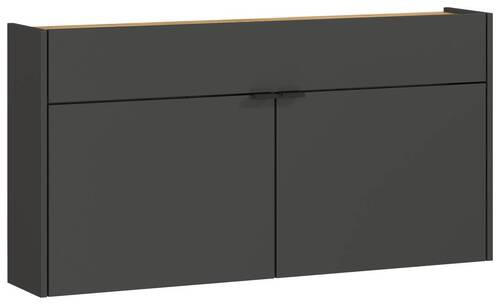 HÄNGESCHUHSCHRANK Graphitfarben, Eichefarben  - Eichefarben/Schwarz, Design, Holzwerkstoff/Metall (110/57/22cm)