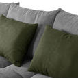 ECKSOFA in Flachgewebe Grau  - Dunkelgrün/Schwarz, KONVENTIONELL, Textil/Metall (291/175cm) - Carryhome