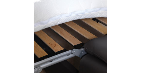 SCHLAFSOFA  in Echtleder Dunkelbraun  - Wengefarben/Dunkelbraun, KONVENTIONELL, Leder/Holz (216/86/97cm) - Novel