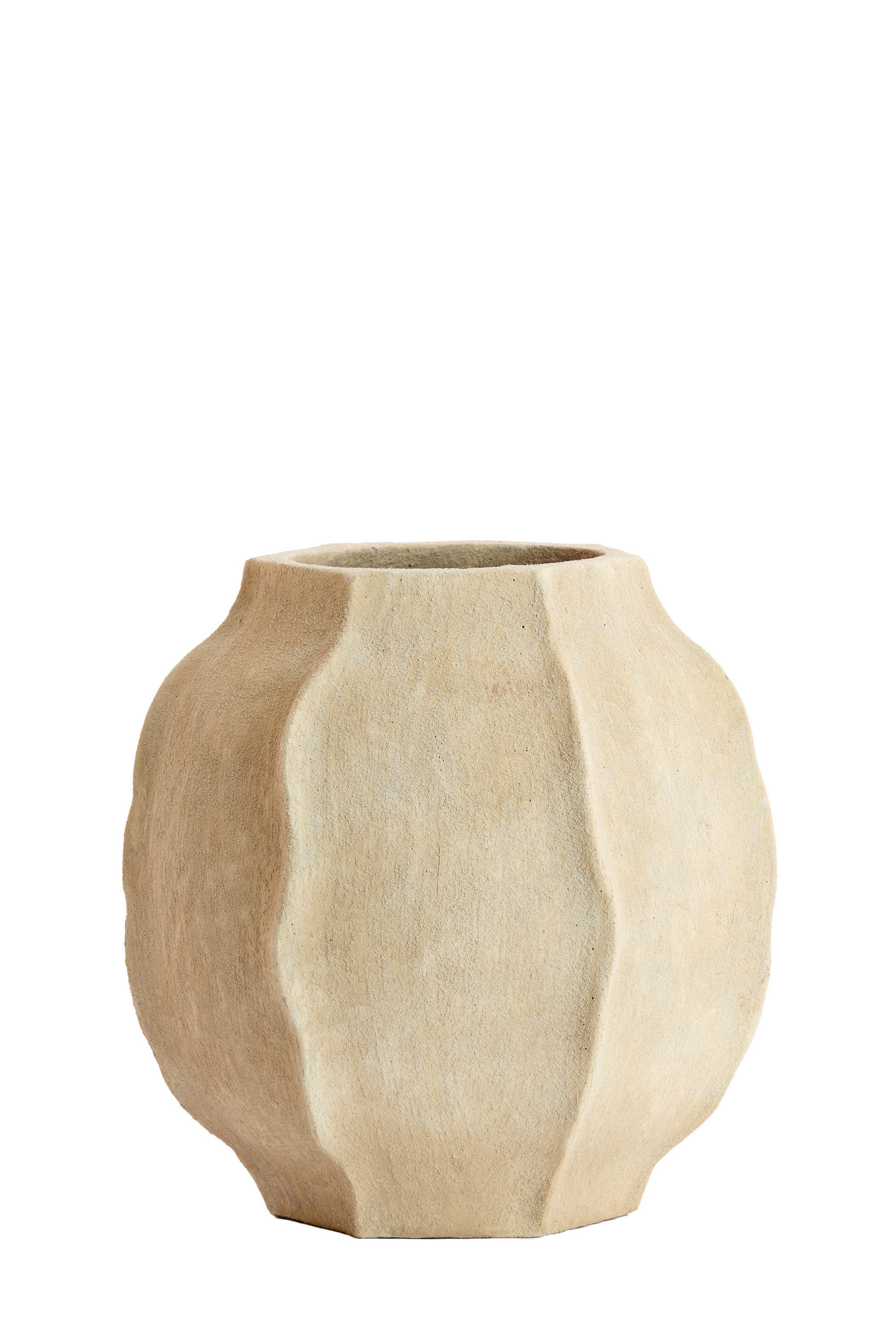 DEKOVASE  - Sandfarben, Basics, Stein (40/40/40,5cm) - Light & Living