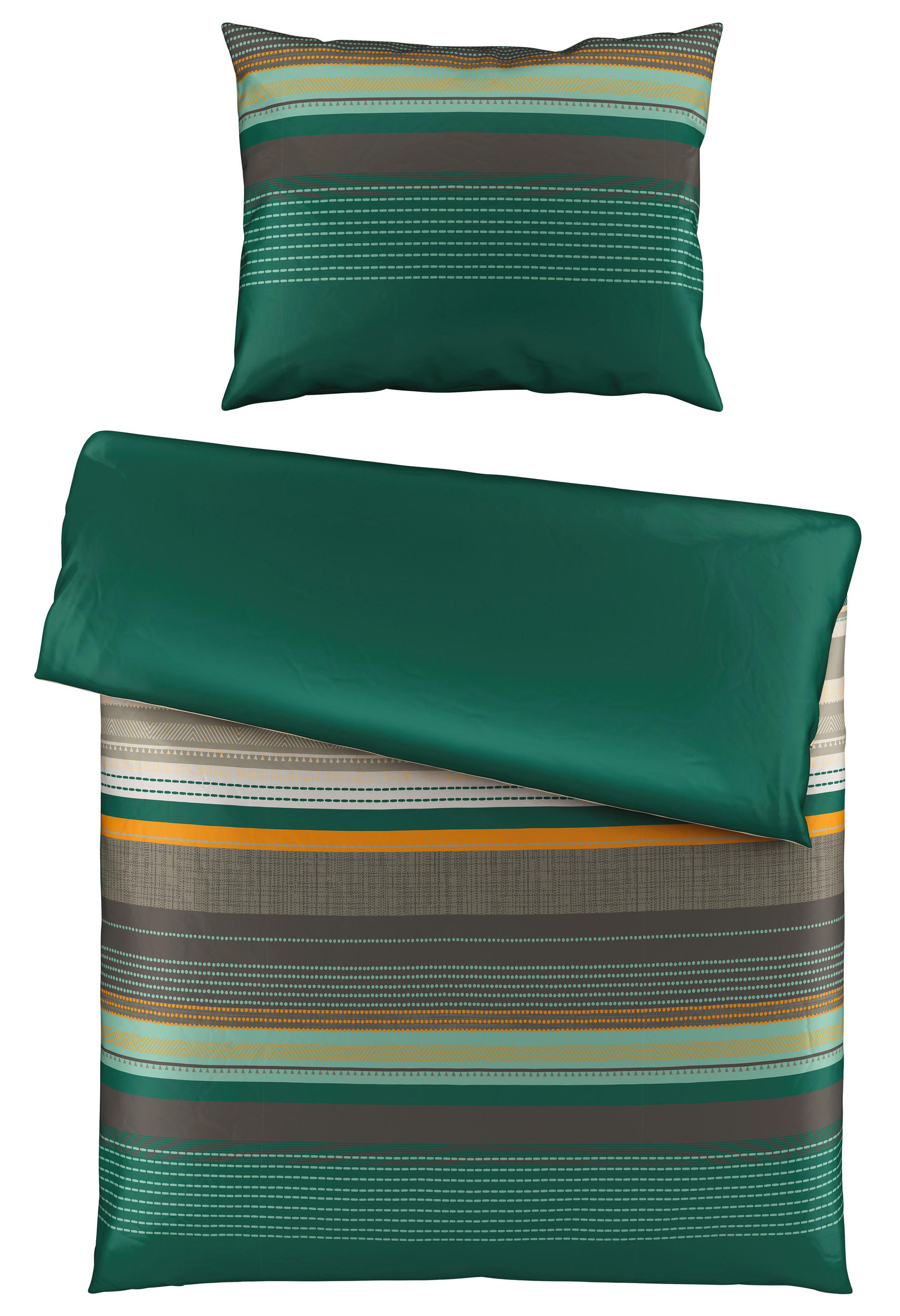 POSTEĽNÁ BIELIZEŇ, makosatén, zelená, 140/200 cm  - zelená, Konventionell, textil (140/200cm) - Esposa