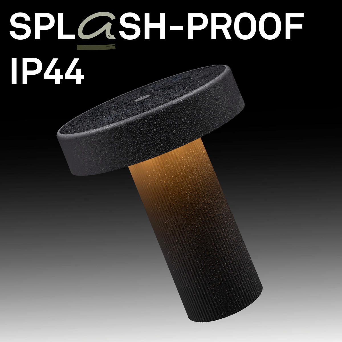 AKKU-TISCHLEUCHTE 16/20 cm  - Anthrazit, Design, Kunststoff (16/20cm)