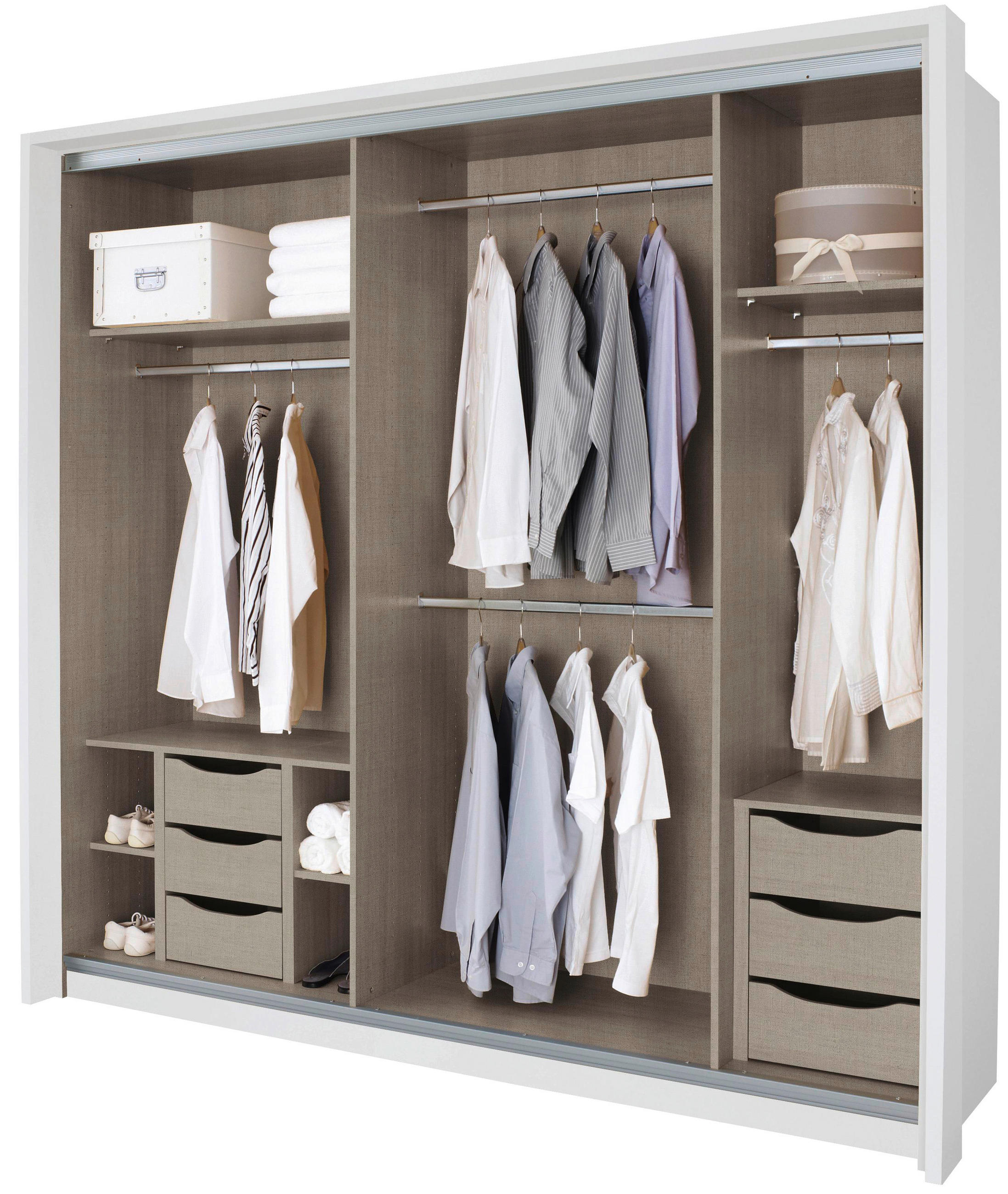 Kleiderstange Universal 87cm Metall Alufarben